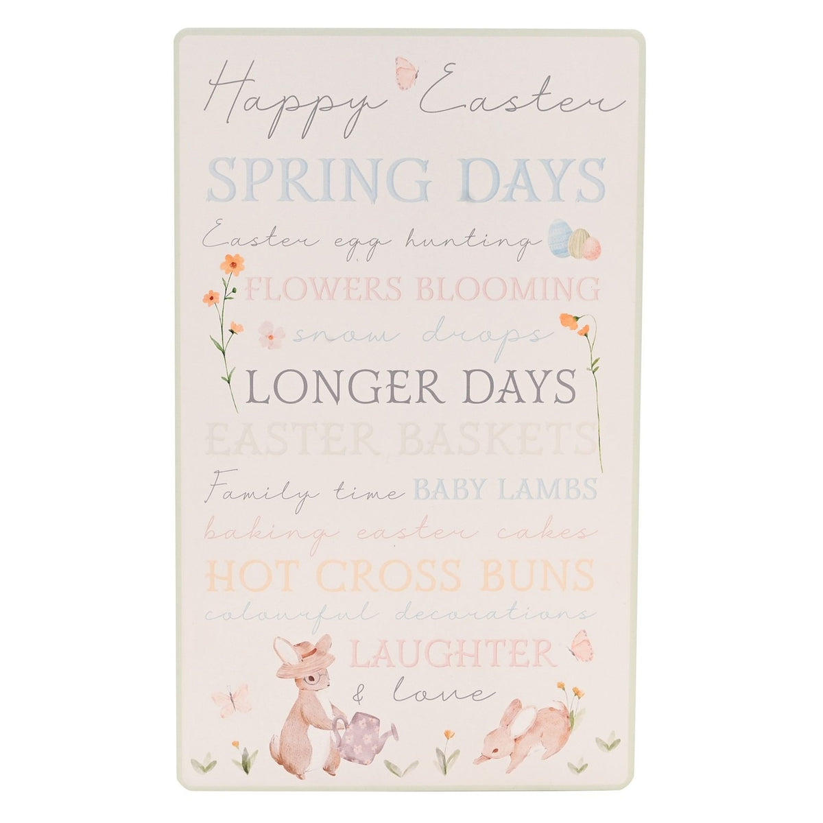 Happy Easter Spring Days Rectangular Wooden Wall Plaque