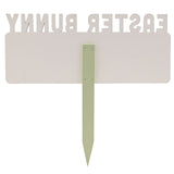 Easter Bunny Stop Here Wooden Plaque with Stake - White