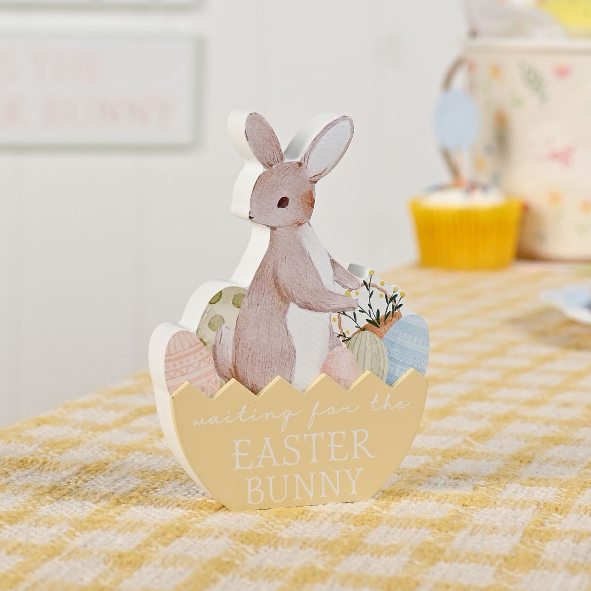 Waiting for the Easter Bunny Freestanding Wooden Plaque