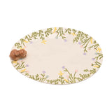 Floral Egg Ceramic Serving Plate with Bunny - White & Brown