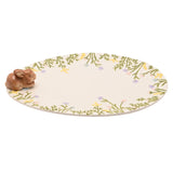 Floral Egg Ceramic Serving Plate with Bunny - White & Brown