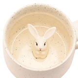 Speckled Ceramic Mug with Hidden 3D Bunny Inside - Cream