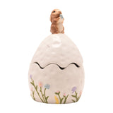 Bunny on Egg Ceramic Trinket Box with Lift-Off Lid - White