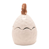 Bunny on Egg Ceramic Trinket Box with Lift-Off Lid - White
