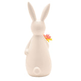 Easter Bunny Holding Flowers Ceramic Decoration 24cm - Cream