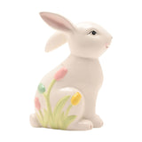 Bunny Ceramic Figurine with Floral Decor 17.5cm - White