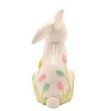 Bunny Ceramic Figurine with Floral Decor 17.5cm - White