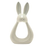 Easter Bunny Ears Open Loop Ceramic Figurine 22cm - Blue
