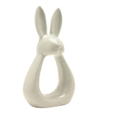 Easter Bunny Ears Open Loop Ceramic Figurine 22cm - Blue