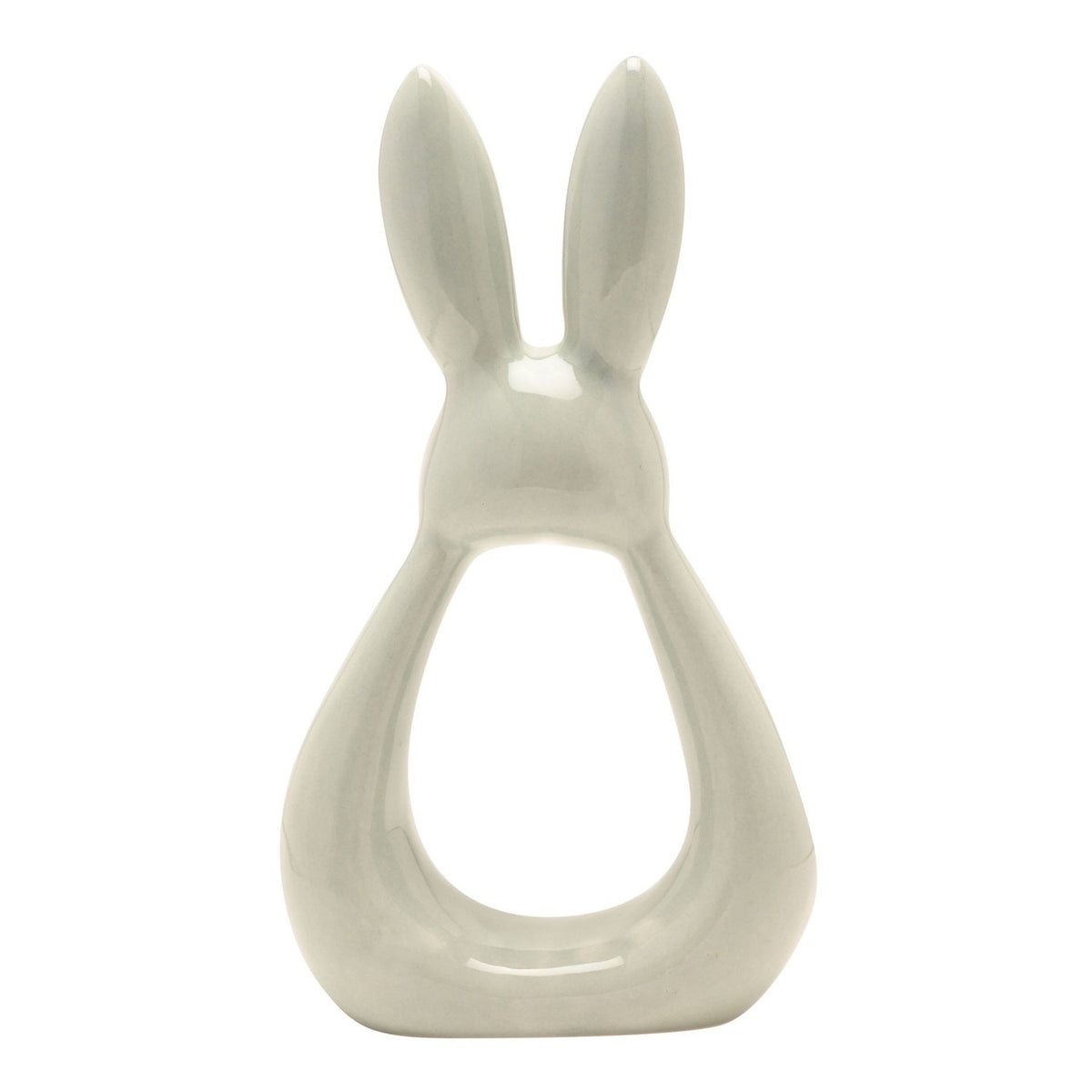 Easter Bunny Ears Open Loop Ceramic Figurine 22cm - Blue