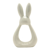 Easter Bunny Ears Open Loop Ceramic Figurine 22cm - Blue