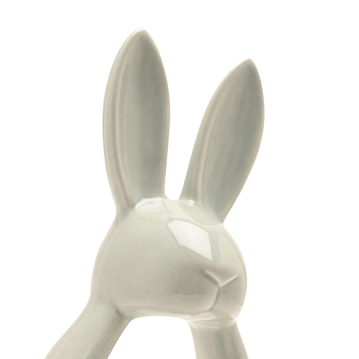 Easter Bunny Ears Open Loop Ceramic Figurine 22cm - Blue