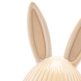 Ribbed Easter Egg with Bunny Ears Porcelain Ornament - Beige