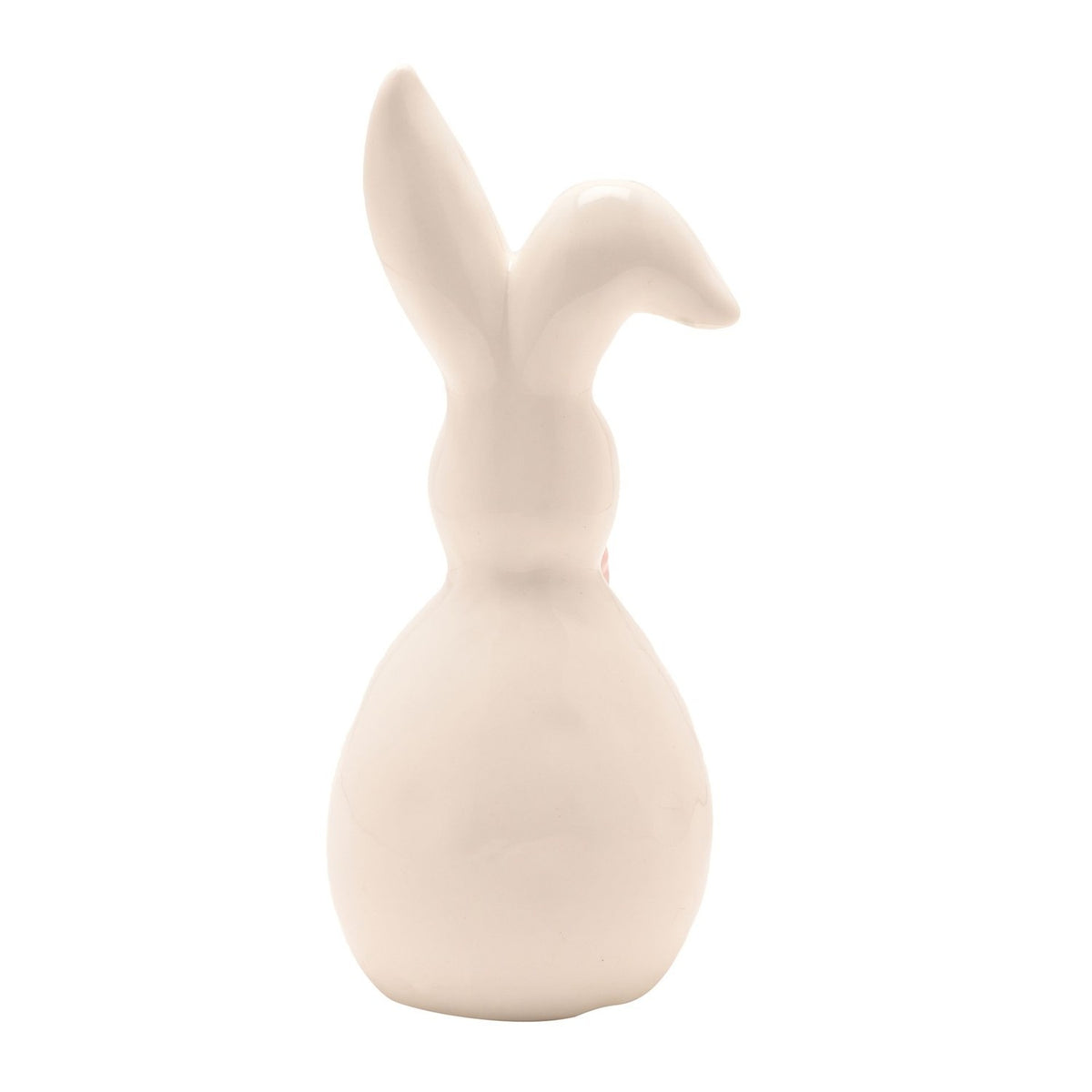Porcelain Easter Bunny Figurine with Bow 16cm - Cream & Pink