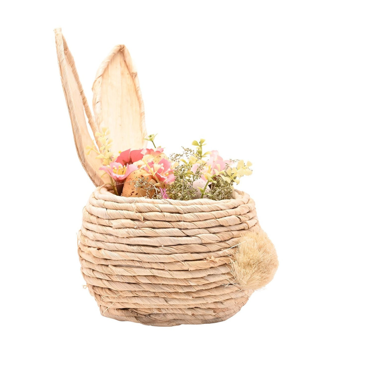 Kestlowe Easter Bunny Ears Plastic Faux Flower Bundle - Natural
