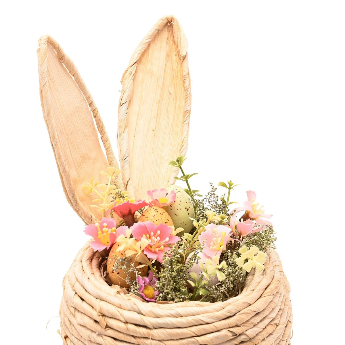 Kestlowe Easter Bunny Ears Plastic Faux Flower Bundle - Natural