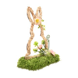 Easter Bunny Faux Flower Plastic Decoration 17.5cm - Brown