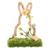 Easter Bunny Faux Flower Plastic Decoration 17.5cm - Brown