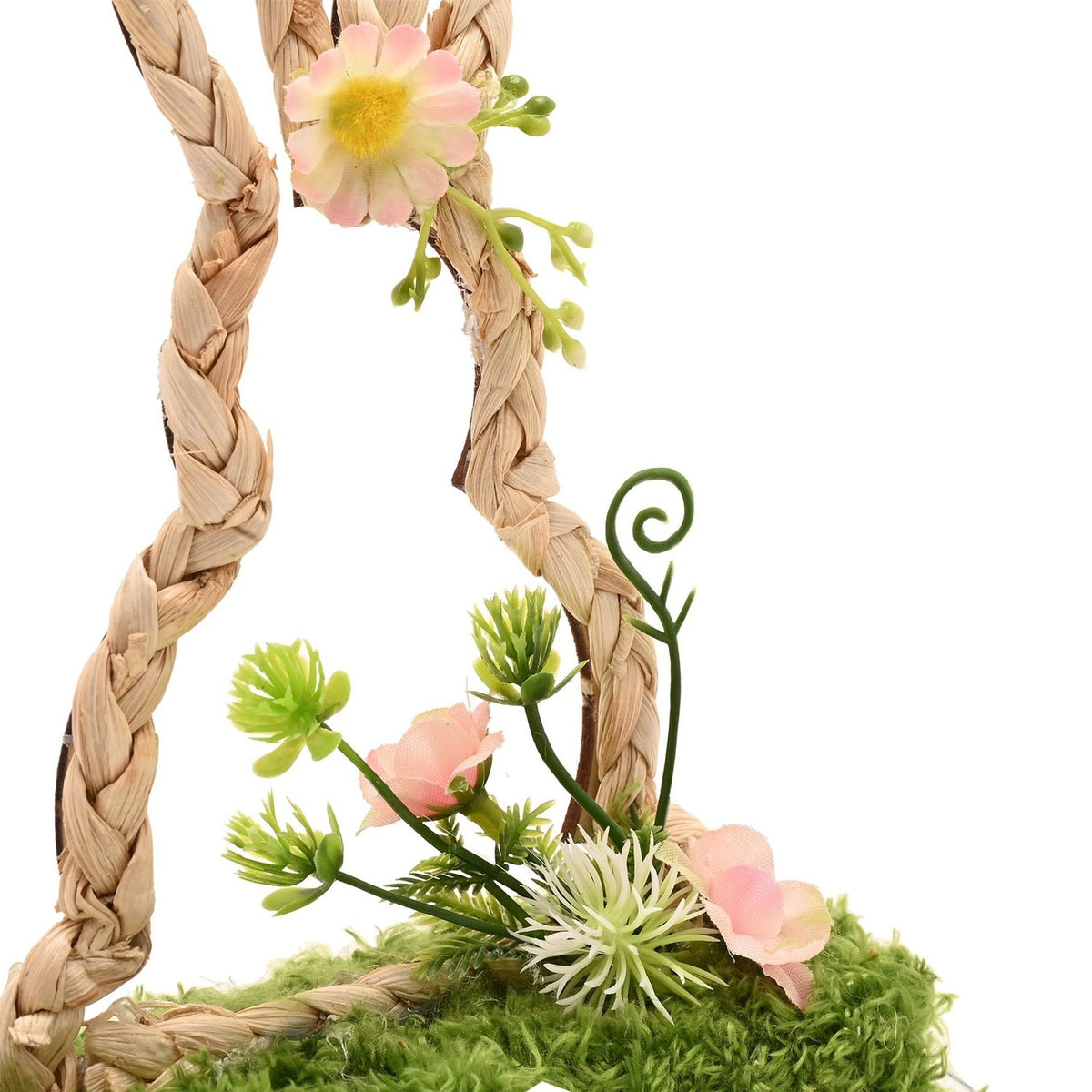 Easter Bunny Faux Flower Plastic Decoration 17.5cm - Brown