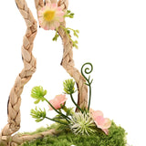 Easter Bunny Faux Flower Plastic Decoration 17.5cm - Brown