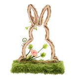 Easter Bunny Faux Flower Plastic Decoration 17.5cm - Brown