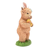 Standing Highland Cow Resin Figurine with Bunny Ears - Brown