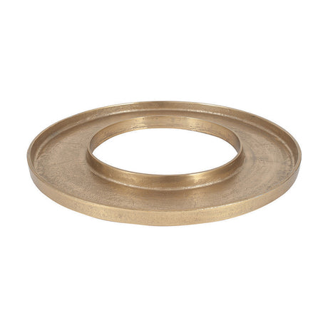Antique Gold Aluminium Ring Display Platter, 54 x 54cm, a round tray with a raised centre ring and textured antique gold finish, shown on a plain white background.