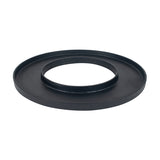 Matt black aluminium ring display platter, 54 x 54cm, a round tray with a wide flat rim and open centre, shown at an angle on a plain white background.