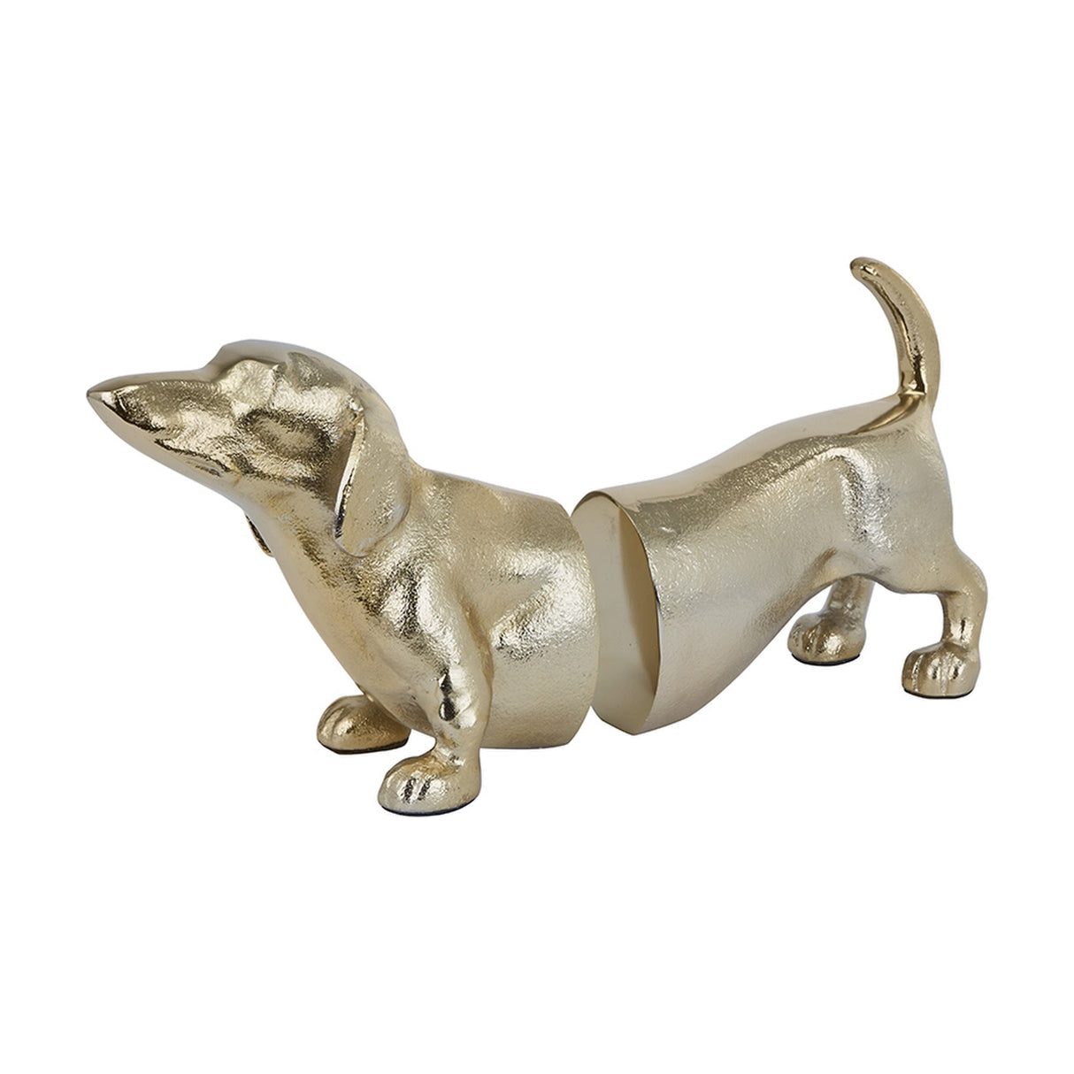 Gold Aluminium Sausage Dog Book Ends - 17cm