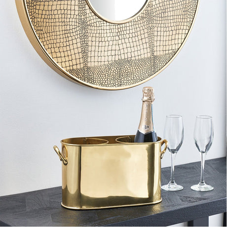Gold 2 Bottle Wine Holder - 18cm