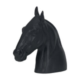 Matt Black Aluminium Horse Head Ornament - 28cm