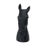 Matt Black Aluminium Horse Head Ornament - 28cm