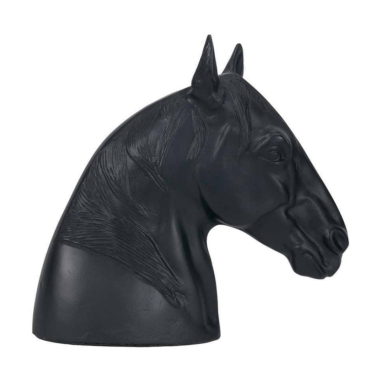 Matt Black Aluminium Horse Head Ornament - 28cm