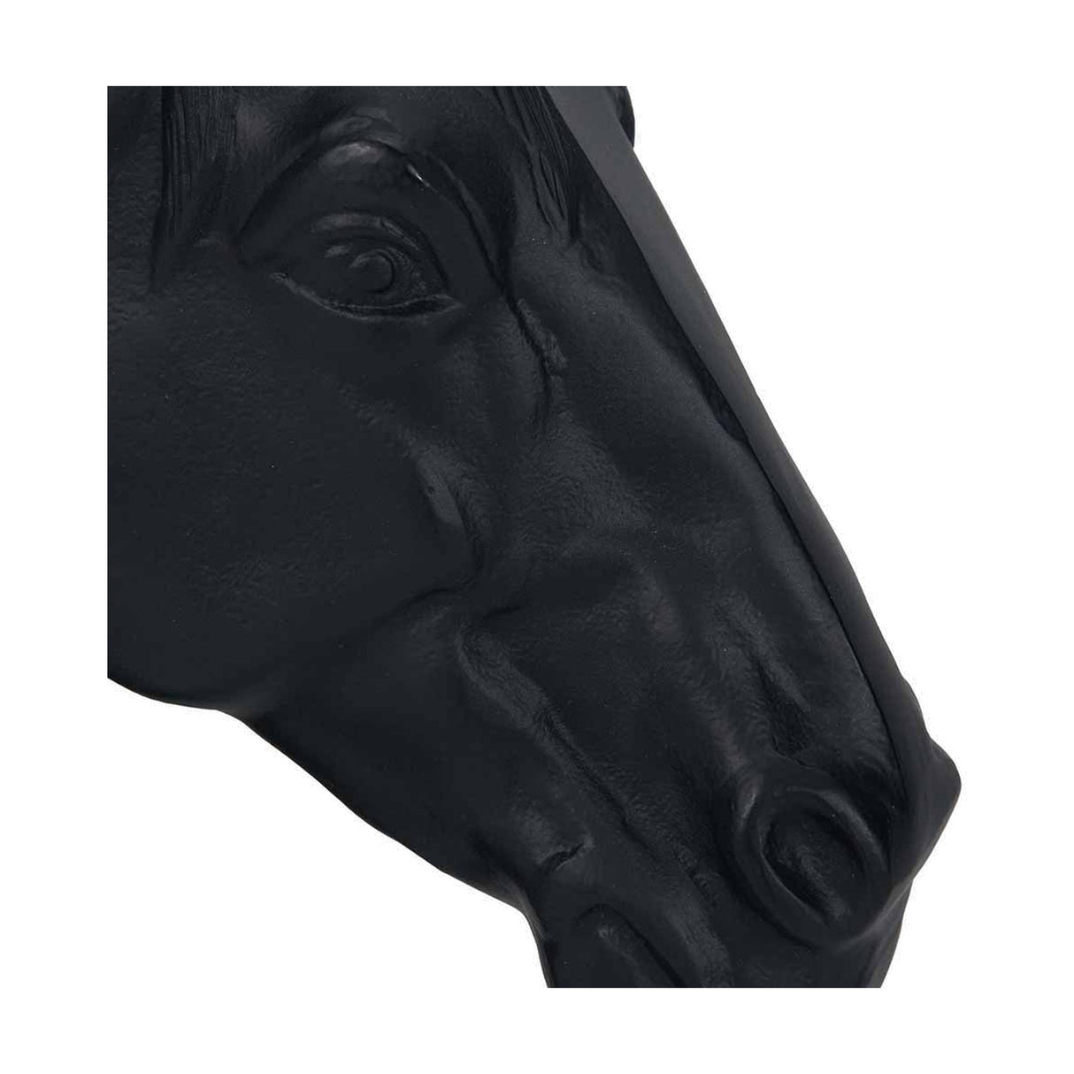 Matt Black Aluminium Horse Head Ornament - 28cm