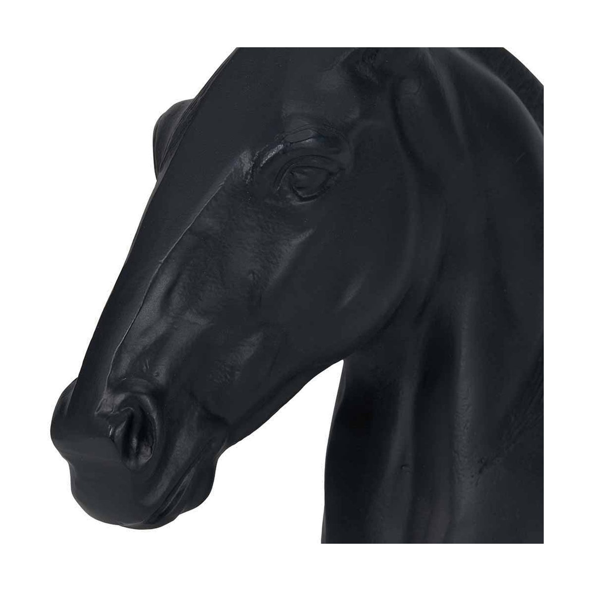 Matt Black Aluminium Horse Head Ornament - 28cm
