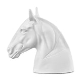 Matt White Aluminium Horse Head Ornament - 28cm