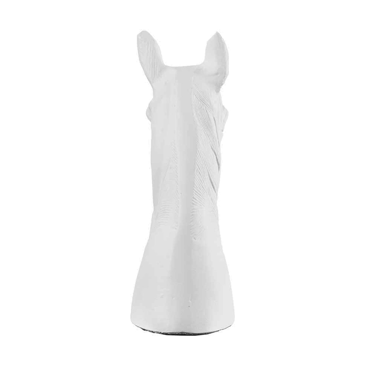 Matt White Aluminium Horse Head Ornament - 28cm