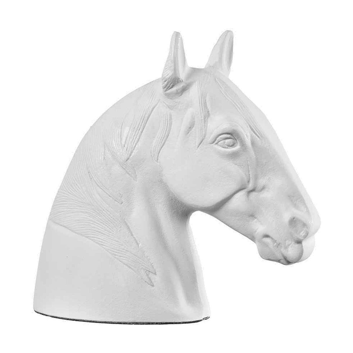 Matt White Aluminium Horse Head Ornament - 28cm