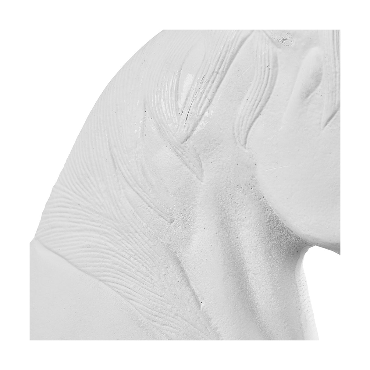 Matt White Aluminium Horse Head Ornament - 28cm