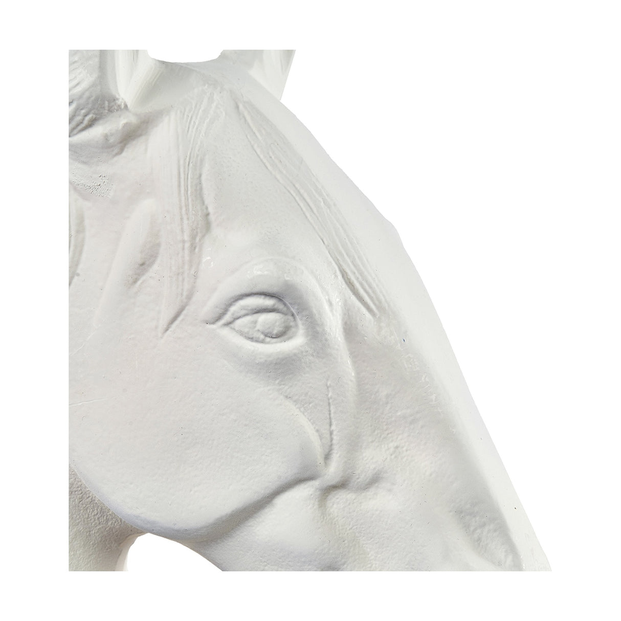 Matt White Aluminium Horse Head Ornament - 28cm