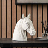 Matt White Aluminium Horse Head Ornament - 28cm