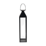 Black Stainless Steel & Glass Medium Tall Lantern - 81cm