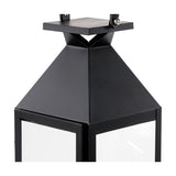 Black Stainless Steel & Glass Medium Tall Lantern - 81cm