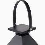 Black Stainless Steel & Glass Medium Tall Lantern - 81cm