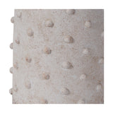 Close-up of the Kali Textured Dot Light Grey Stoneware Vase, showing raised dot texture on a curved ceramic surface with subtle speckled finish.