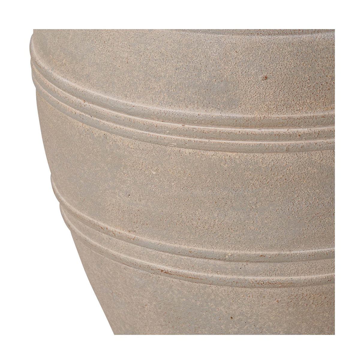 Grey Wash Fibrestone Decorative Ribbed Vase with Handles - 46cm