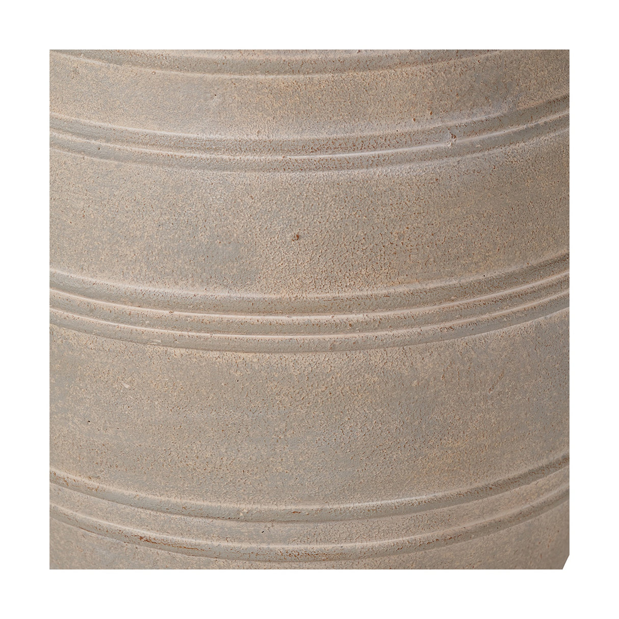 Grey Wash Fibrestone Decorative Ribbed Vase with Handles - 46cm