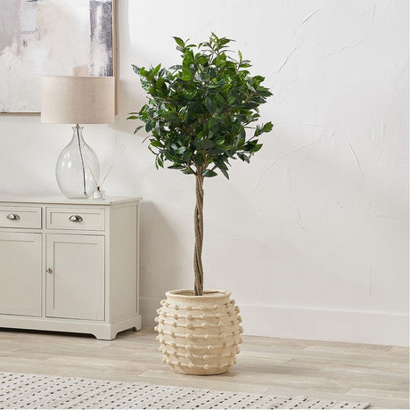 Beige Bobble Fibrestone Decorative Large Planter - 39cm
