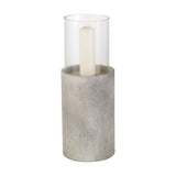 Stone Grey Aluminium & Clear Glass Large Hurricane Lamp - 63cm
