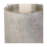 Stone Grey Aluminium & Clear Glass Large Hurricane Lamp - 63cm